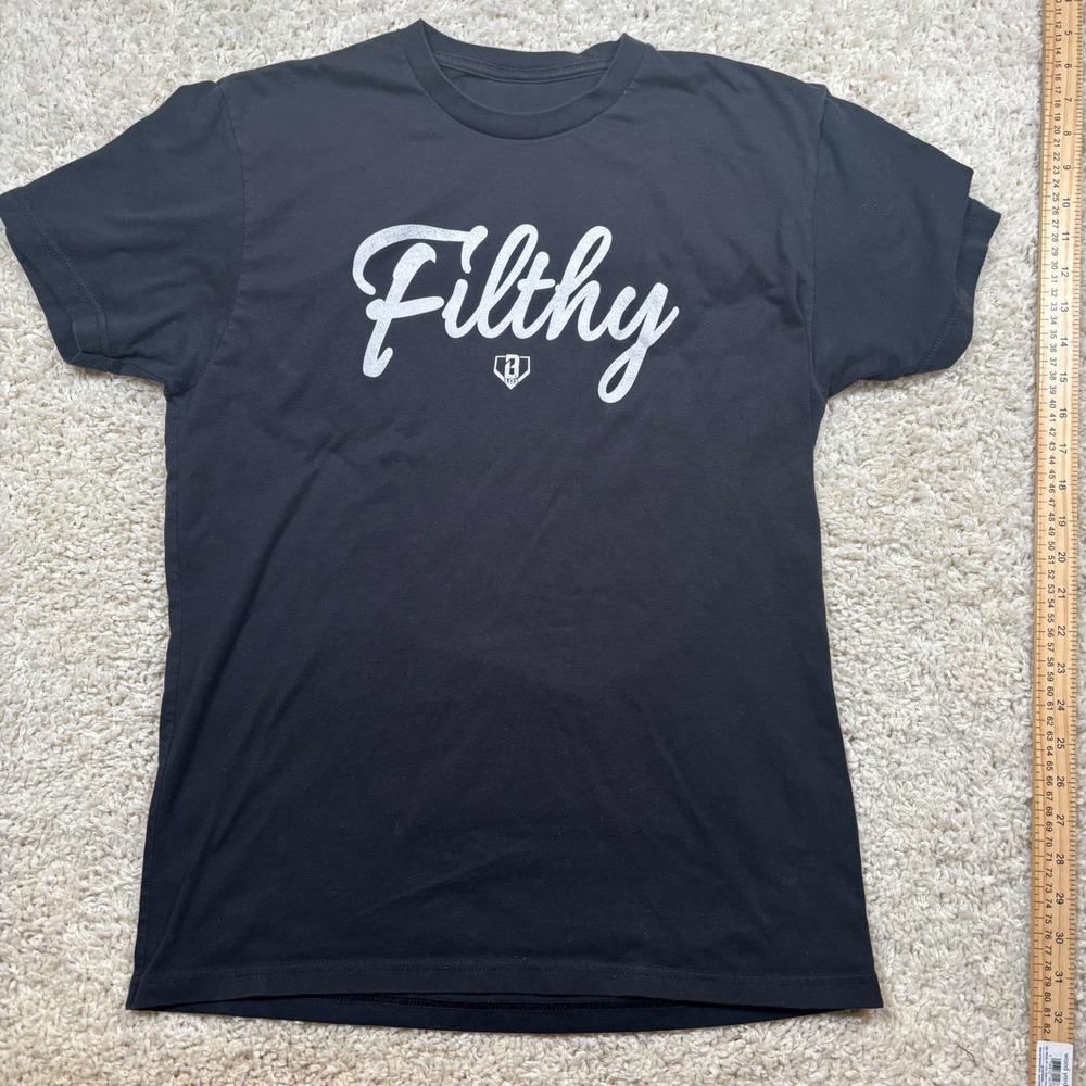 BSBL LIFESTYLE 101 Filthy Baseball T Shirt Black Graphic‎ Tee Men's Large